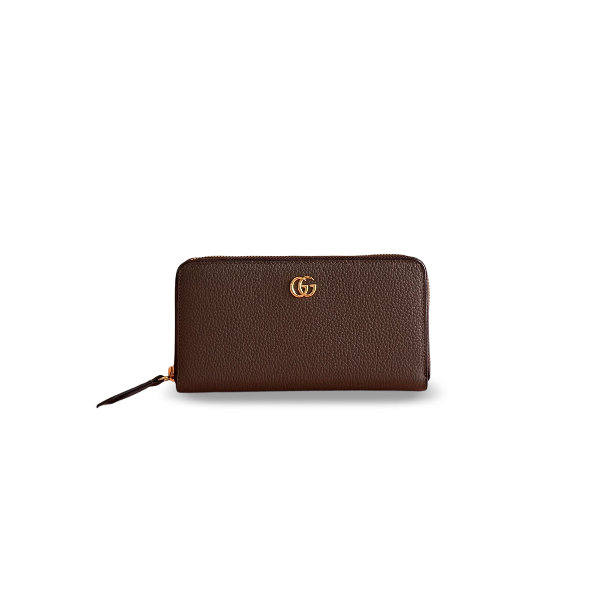 GUCCI BI-COLOR GG MARMONT ZIP AROUND WALLET 456117 (19*10.5*2cm)